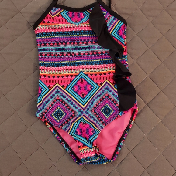 Multi colored ruffle swimsuit. - Picture 2 of 6